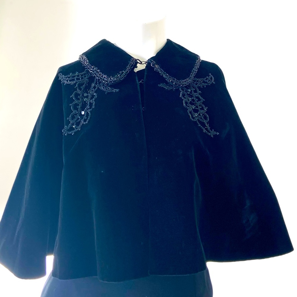 19th century Victorian vintage velvet beaded cape from 1890’s